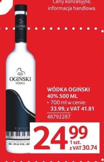 Selgros WÓDKA OGIŃSKI 40% 500 ML oferta