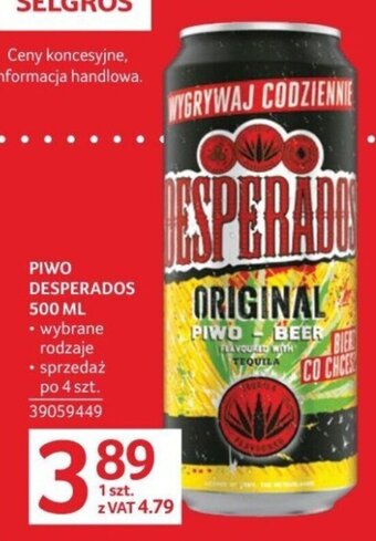 Selgros PIWO DESPERADOS 500ML oferta