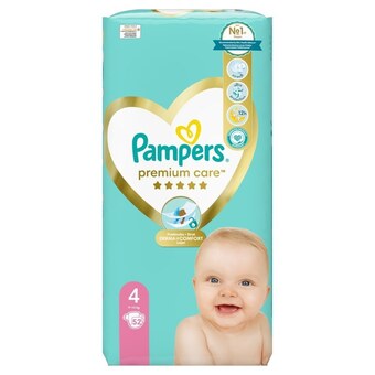 SuperPharm Pampers premium care, rozmiar 4, 52 pieluszki, 9kg-14kg oferta
