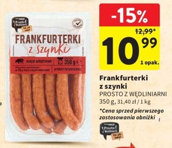 Intermarche Frankfurterki z szynki PROSTO Z WĘDLINIARNI 350 g oferta