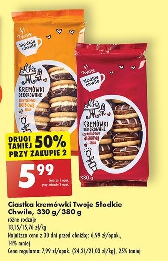 Kremówki dekorowane czekoladowo-wiśniowe