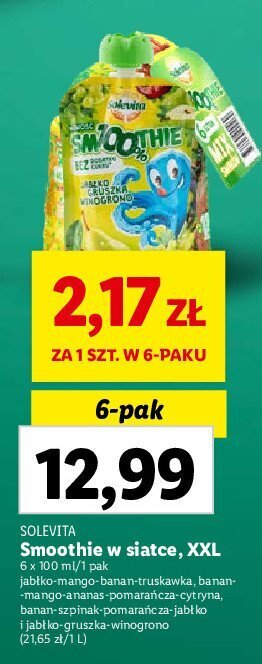Lidl Smoothie jabłko-gruszka-winogrono oferta