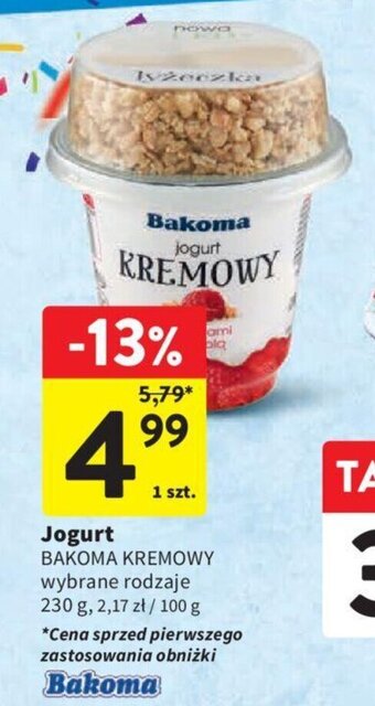 Intermarche Jogurt BAKOMA KREMOWY 230 g oferta