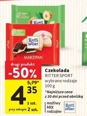 Intermarche Czekolada RITTER SPORT 100 g oferta
