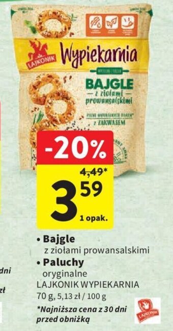 Intermarche Bajgle / Paluchy LAJKONIK WYPIEKARNIA 70 g oferta