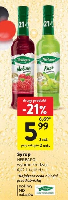 Intermarche Syrop HERBAPOL 0,42 l oferta