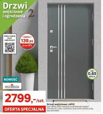 Leroy Merlin Drzwi wejściowe Lapis oferta