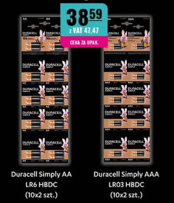 Eurocash Duracell Simply AA LR6 HBDC 10x2 szt. oferta