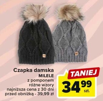 Carrefour Czapka damska z pomponem oferta
