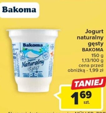 Carrefour Jogurt naturalny gęsty BAKOMA 150 g oferta