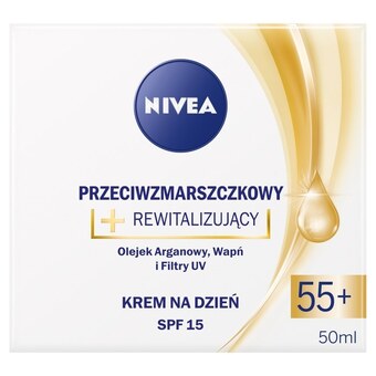 Biedronka Nivea przeciwzmarszczkowy + rewitalizujący krem na dzień spf 15 55+ 50 ml oferta