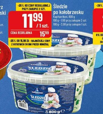 Śledzie po kolobrzesku Kapitan Navi 800 g