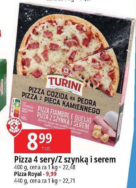 Pizza z szynką i serem - Donatello - 600 g