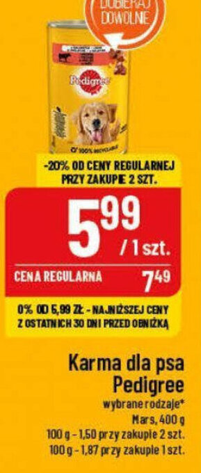 Polomarket Karma dla psa Pedigree Mars, 400 g oferta
