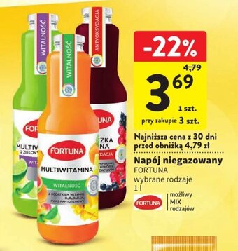 Intermarche Napój niegazowany FORTUNA 1 l oferta