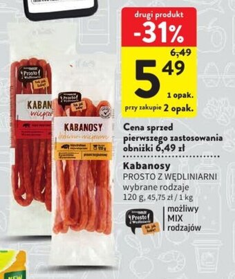 Intermarche Kabanosy PROSTO Z WĘDLINIARNI 120 g oferta