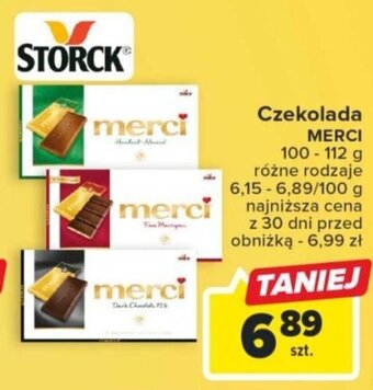 Carrefour Czekolada MERCI 100 g oferta