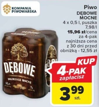 Carrefour Piwo DĘBOWE MOCNE 4 4 x 0,5 L oferta