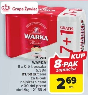 Carrefour Piwo WARKA 8 x 0,5 L oferta