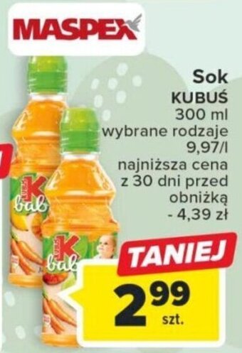Carrefour Sok KUBUŚ 300 ml oferta