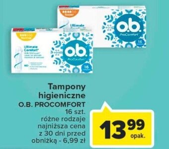 Carrefour Tampony higieniczne O.B. PROCOMFORT oferta