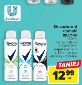 Carrefour Dezodorant damski REXONA 150 ml oferta