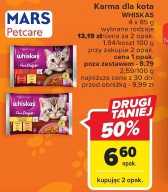 Carrefour Karma dla kota WHISKAS 4 x 85 g oferta