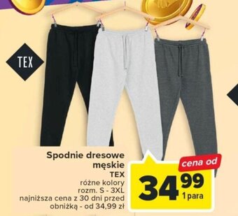 Carrefour Spodnie dresowe męskie TEX oferta