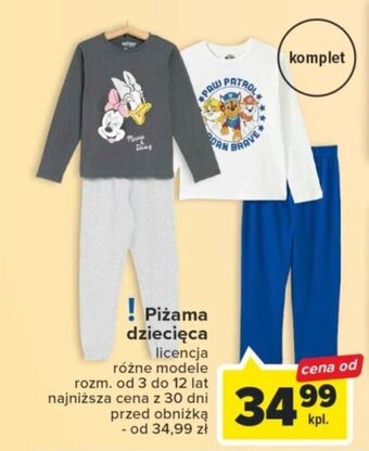 Carrefour Piżama dziecięca oferta