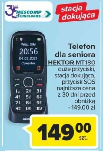 Carrefour Telefon dla seniora HEKTOR MT180 oferta