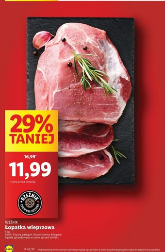 Lidl Łopatka wieprzowa 1 kg oferta