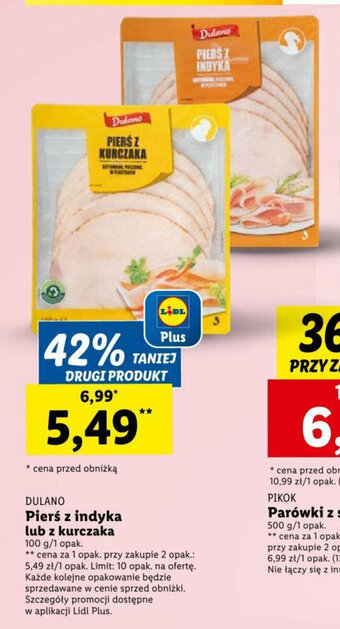 Lidl Pierś z indyka lub z kurczaka 100 g/1 opak. oferta