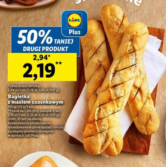 Lidl Bagietka z masłem czosnkowym 165 g, 175 g/1 szt. oferta