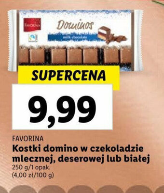 Lidl Kostki domino w czekoladzie mlecznej, deserowej lub białej 250 g/1 opak. oferta