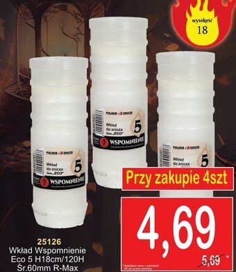 Wkład do zniczy r-max