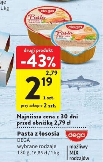 Intermarche Pasta z łososia DEGA 130 g oferta