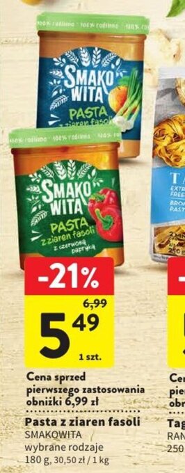 Intermarche Pasta z ziaren fasoli SMAKOWITA 180g oferta