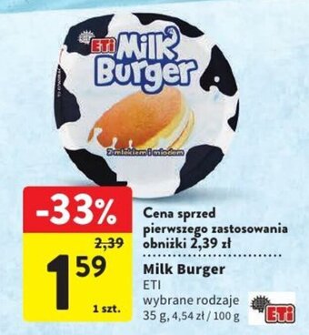 Intermarche Milk Burger ETI 35g oferta