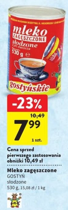 Intermarche Mleko zagęszczone GOSTYŃ 530g oferta