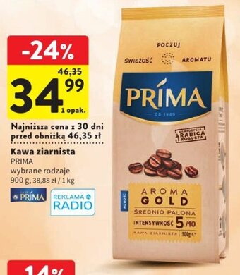 Intermarche Kawa ziarnista PRIMA 900g oferta
