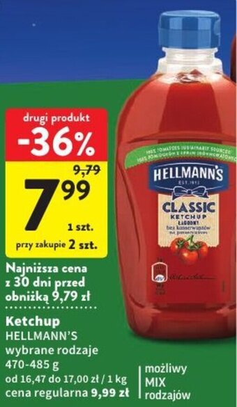 Intermarche Ketchup HELLMANN'S 470-485 g oferta