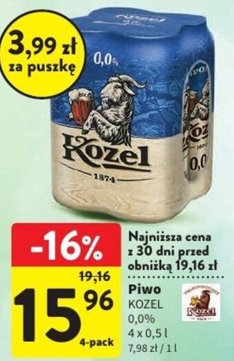 Intermarche Piwo KOZEL 4x0,5l oferta