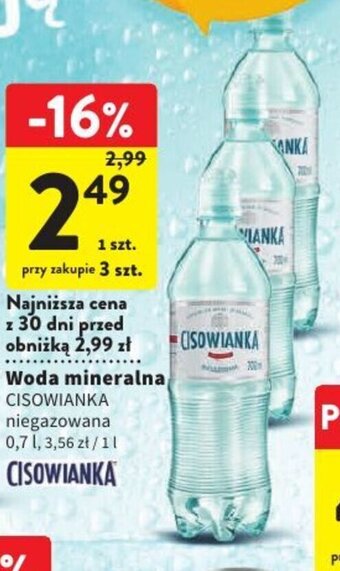 Intermarche Woda mineralna CISOWIANKA 0,7 l oferta