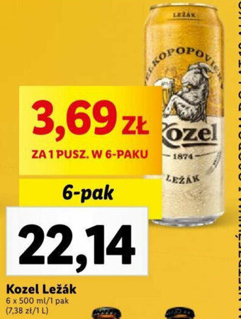 Lidl Kozel Ležák 6 x 500 ml oferta