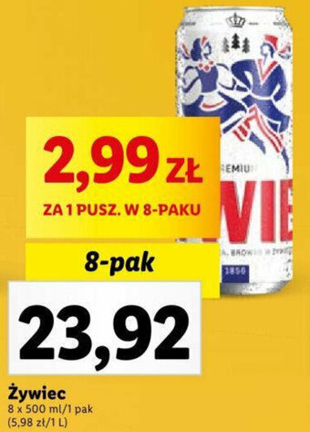 Lidl Żywiec 8 x 500 ml oferta