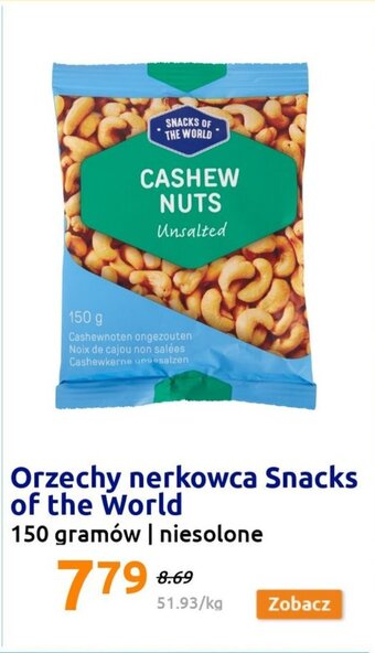 Action Orzechy nerkowca Snacks of the World 150 g oferta