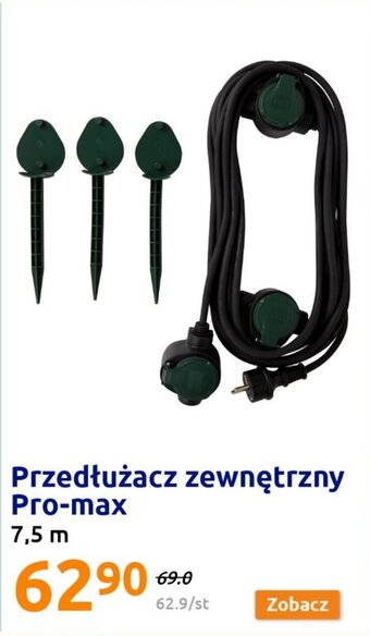 Action Przedłużacz zewnętrzny Pro-max 7,5 m oferta