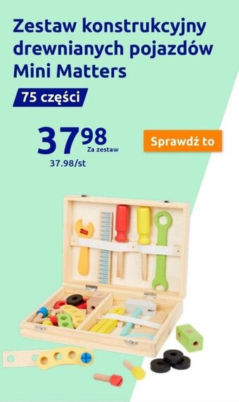 Zestaw konstrukcyjny drewnianych pojazdów Mini Matters