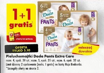 Biedronka Pieluchomajtki Dada Pants Extra Care 32-39 szt. oferta