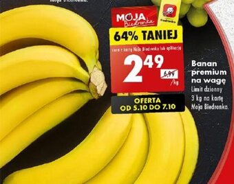 Biedronka Banan premium na wagę 1 kg oferta